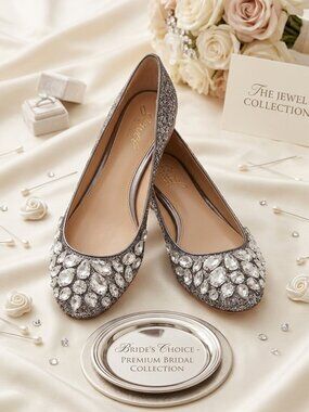 EUC- Jewel BADGLEY MISCHKA- JEWELLED FLATS - 6.5 size